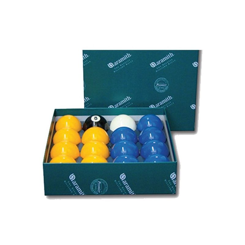 Billes Aramith 8 pool Ø57 mm bleues et jaunes Billes Aramith 8 pool Ø57 mm bleues et jaunes