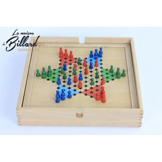 Jeu 2-en-1 Halma et Barricade en bois