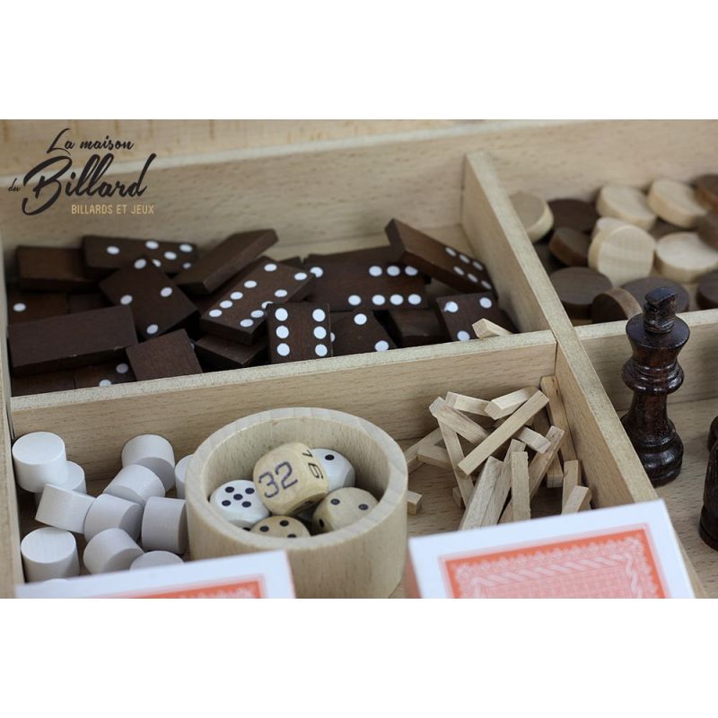 Coffret de jeux de plateau en bois