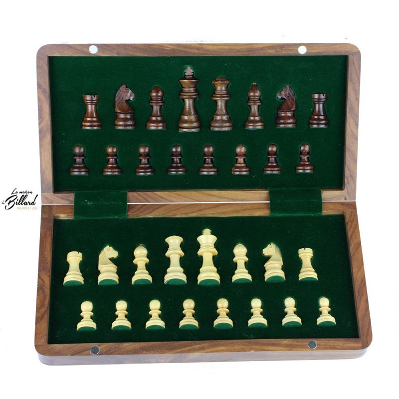coffret jeu échecs avec rangement des pièces