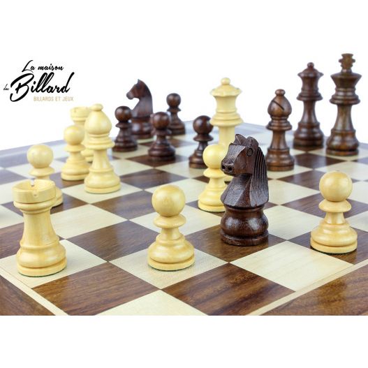 pièces jeu échecs en buis et palissandre