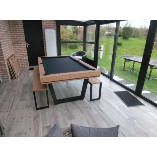 Billard bois - Table billard convertible bois massif