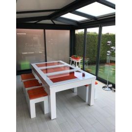 billard Novea, convertible en table, Blanc brillant + 20 autres coloris