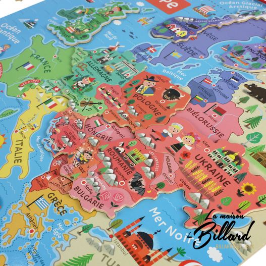 Puzzle géant - Puzzle éducatif monde pour enfant dès 7 ans Janod