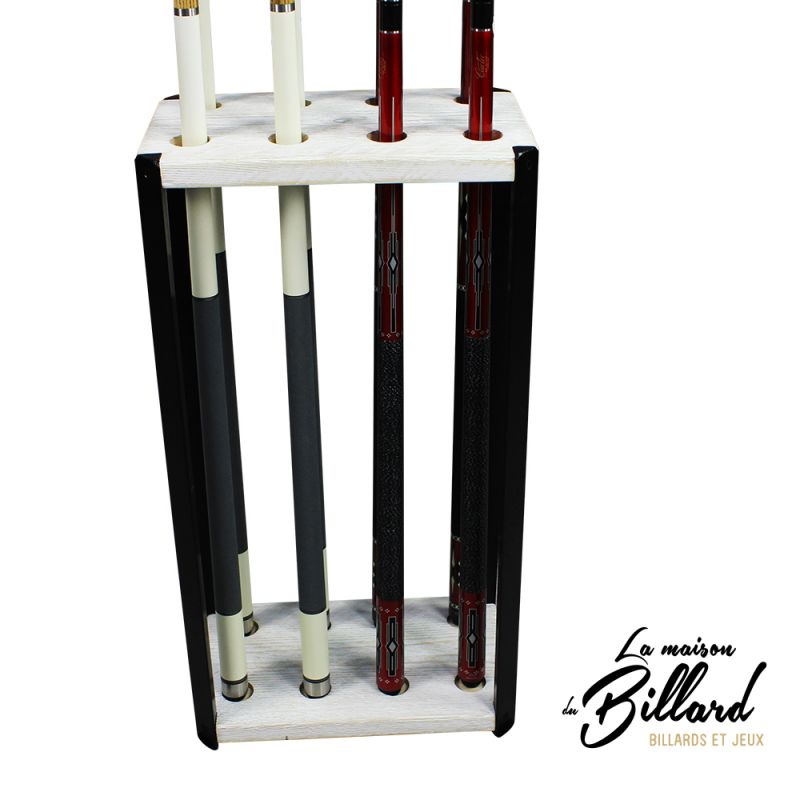 Support Queue De Billard 16 Trous GAOUSD - Rangement Multifonctionnel Style Sol - 60x24x53,4cm Blanc