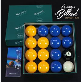 Boules de billard jaunes et bleues