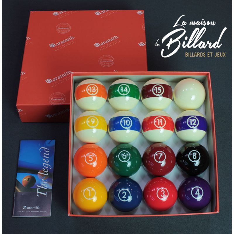 jeu de 16 billes diamètre 57.2 mm Boules billard américain neuves  numérotées U.S.