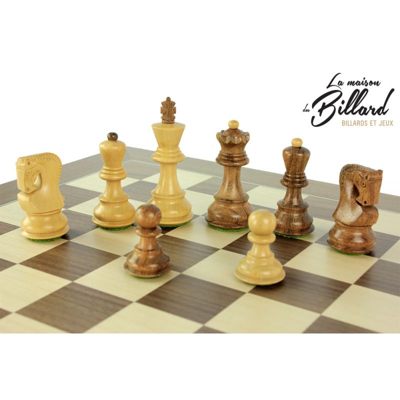 Le jeu d’échecs luxe. Noyer/Erable 35 x 35 (personnalisable)