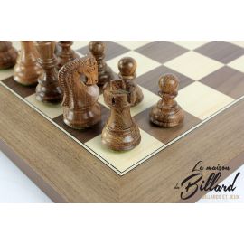 Le jeu d’échecs luxe. Noyer/Erable 35 x 35 (personnalisable)