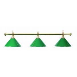 Luminaire 3 globes métal vert barre laiton