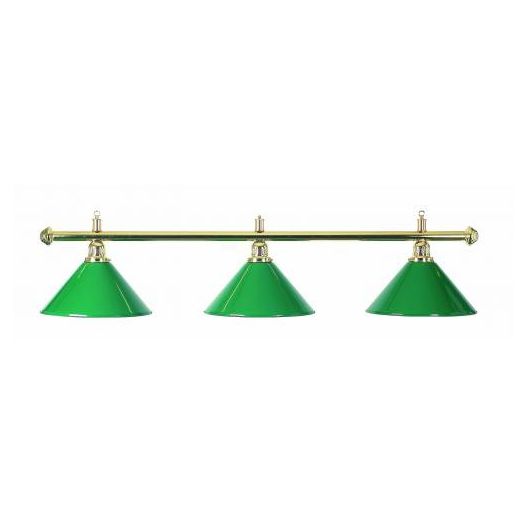 Luminaire 3 globes métal vert barre laiton