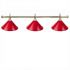 Luminaire 3 globes métal rouge barre laiton