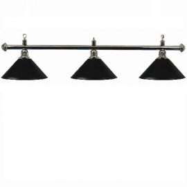 Luminaire 3 globes métal noir barre chrome