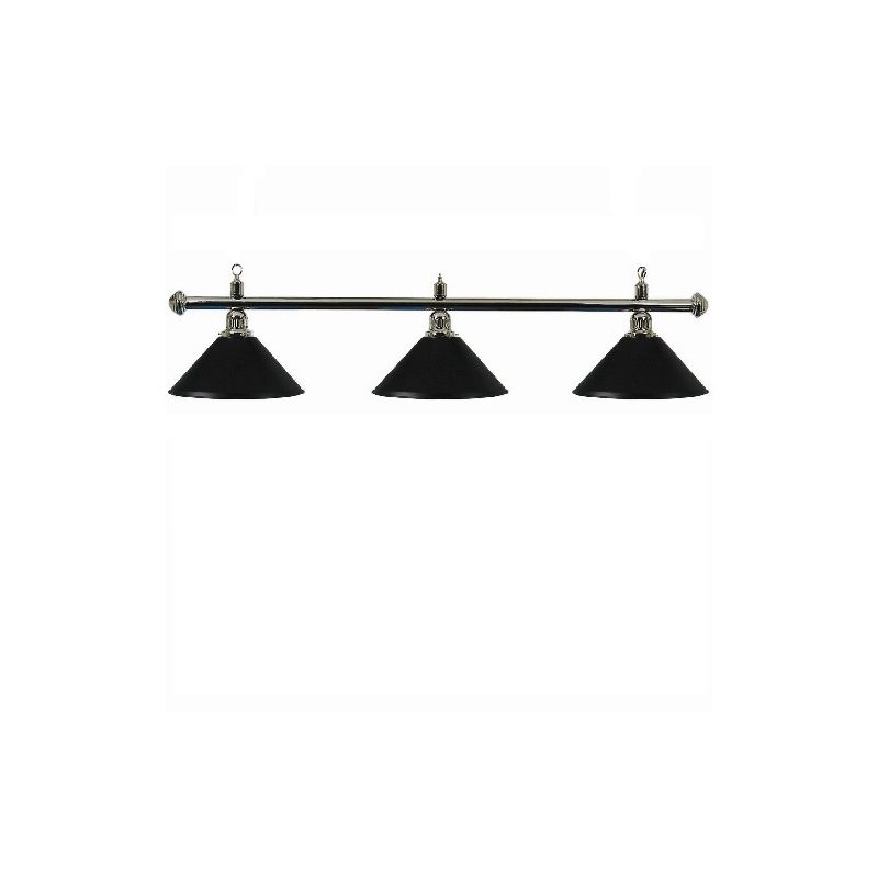 Luminaire 3 globes métal noir barre chrome