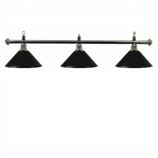 Luminaire 3 globes métal noir barre chrome