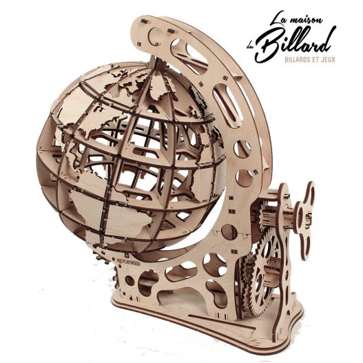 Puzzle en bois mappemonde rond double face