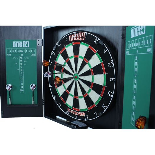 Stagecaptain DBC-1775 BK BullsEye Cible de Fléchettes avec Armoire en bois  - Fléchettes - Achat & prix