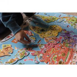 Puzzle en bois magnétique carte du monde