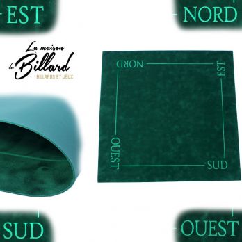 Tapis Belote vert grille points 4 joueurs belle qualité fabrication France.