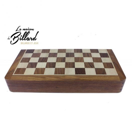 Coffret voyage en bois - 4 jeux traditionnels - plateau magnétique