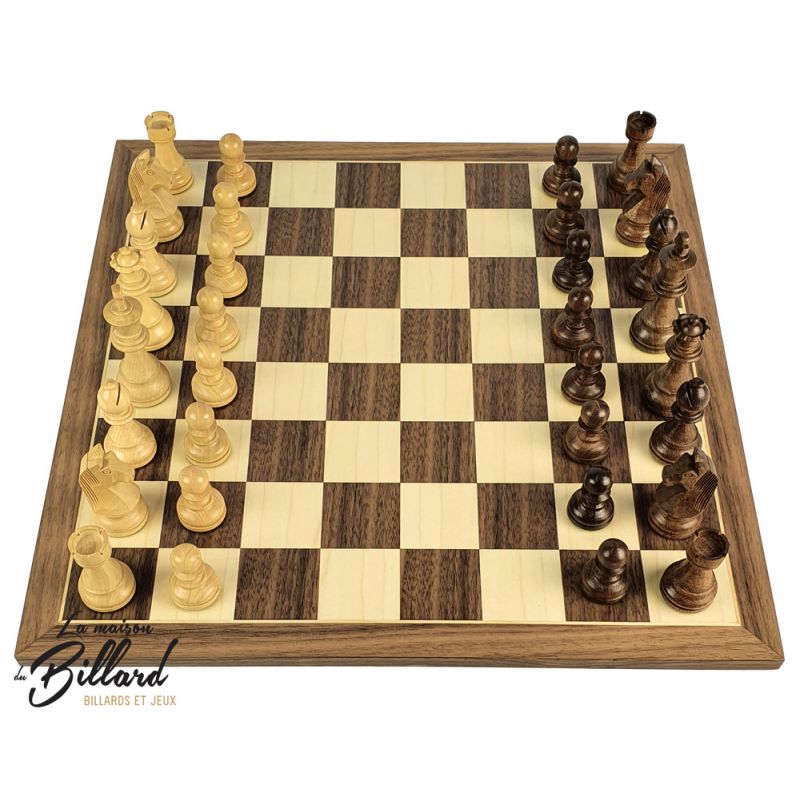 Le beau jeu d’échecs Staunton / finition Acacia et buis (personnalisable)