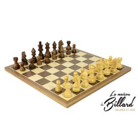 Le jeu d’échecs luxe STAUNTON Taille 3. Noyer/Erable (personnalisable)