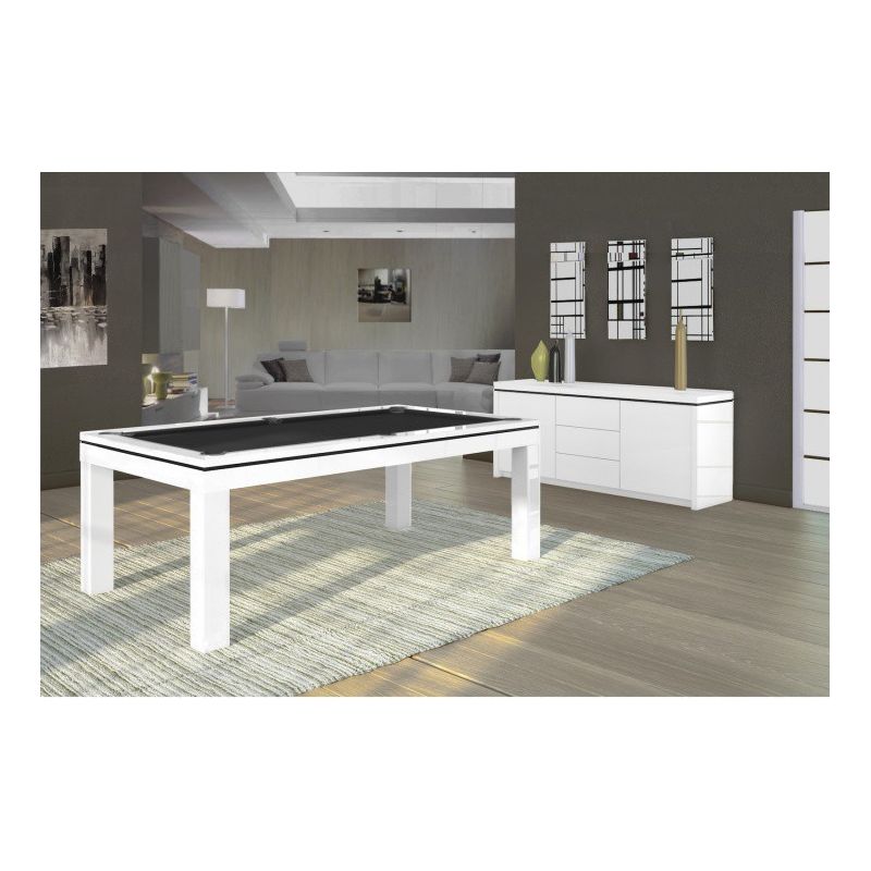 billard Novea, convertible en table, Blanc brillant + 20 autres coloris