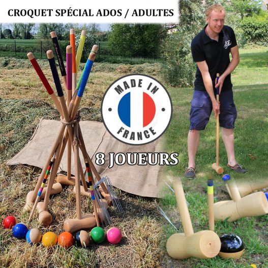 Croquet 8 joueurs adultes Fabrication française