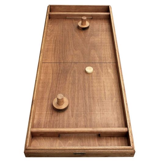 Air hockey en bois : table à glisser artisanale un jouet 100 % en bois