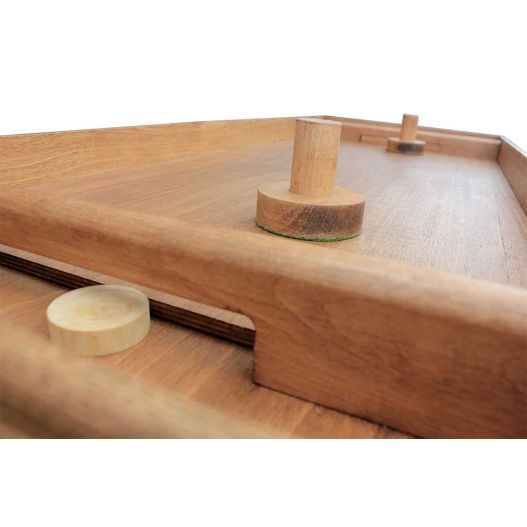 Air hockey en bois : table à glisser artisanale un jouet 100 % en bois