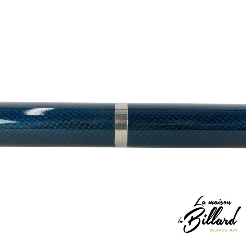 Queue Hybride pour tous style de billard effet Carbone Bleue