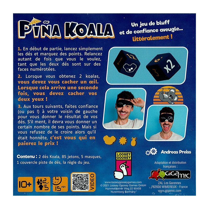 Piña Koala – Jeu de dés et de bluff