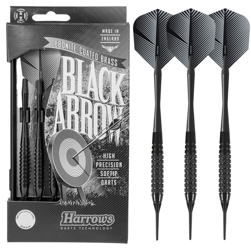 Fléchettes Harrows Black Arrow 18 GK Pointe Nylon