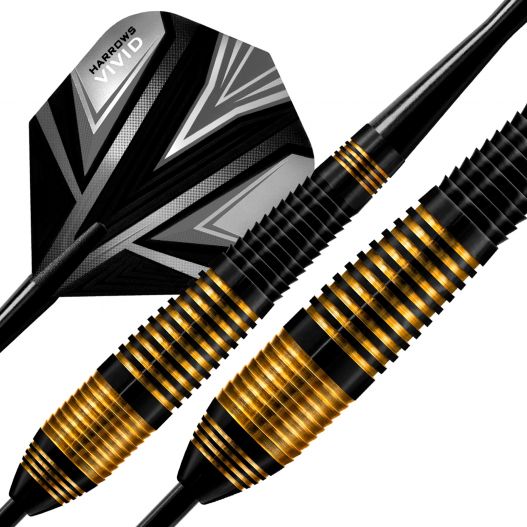 Fléchettes Harrows Vivid Noir 21 g – Pointe Acier – Lot de 3-3