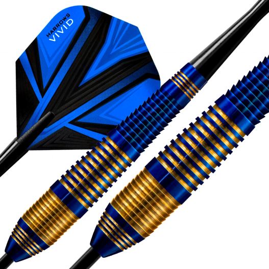Fléchettes Harrows Vivid Bleu 23 g – Pointe Acier – Lot de 3-3