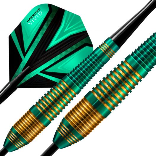 Fléchettes Harrows Vivid Vert 22 g – Pointe Acier – Lot de 3-2