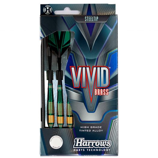Fléchettes Harrows Vivid Vert 22 g – Pointe Acier – Lot de 3-4