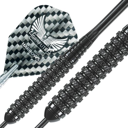 Fléchettes Harrows Black Arrow 23 GK – Pointe Acier – Lot de 3-2