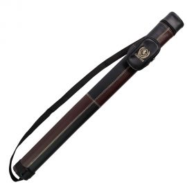 Tube rangement  ½ queue billard cuir noir et marron