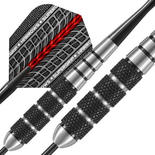 Fléchettes Harrows Black Jack 22 g – Pointe Acier – Lot de 3-2