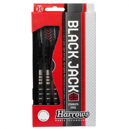 Fléchettes Harrows Black Jack 22 g – Pointe Acier – Lot de 3-4