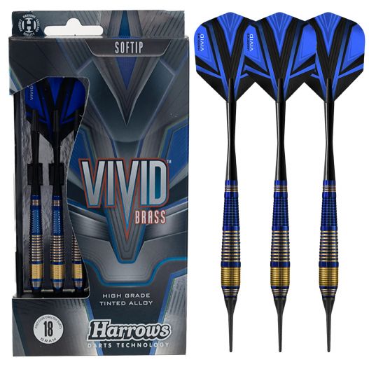 Fléchettes Harrows Vivid 18GR pointe nylon Bleu - Bleu