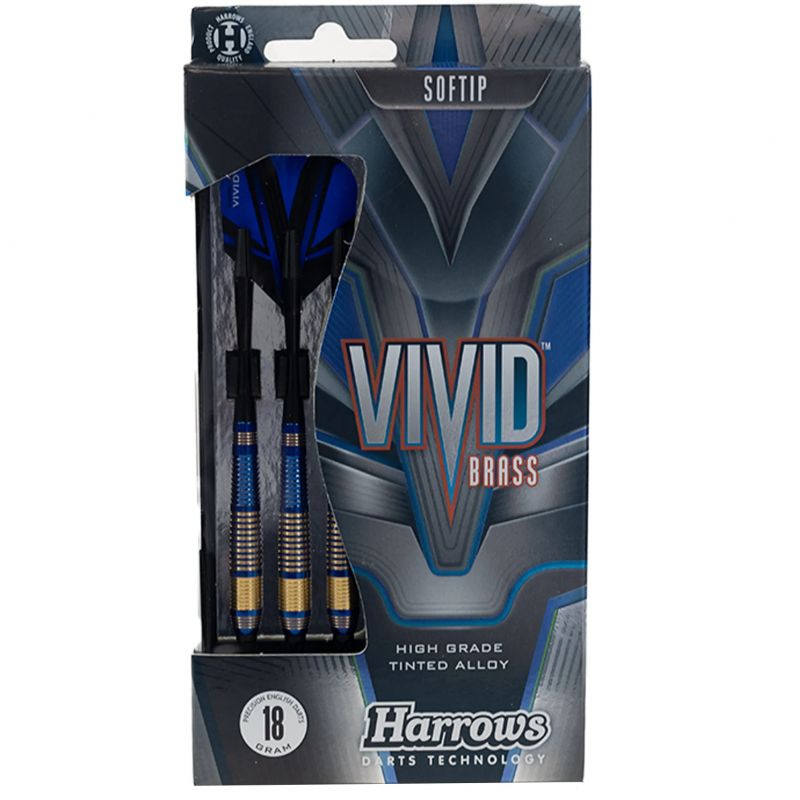 Fléchettes Harrows Vivid Bleu 18 GR Pointe Nylon