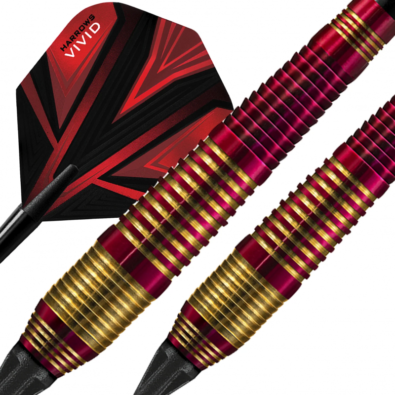 Fléchettes Harrows Vivid Rouge 18 GR Pointe Nylon