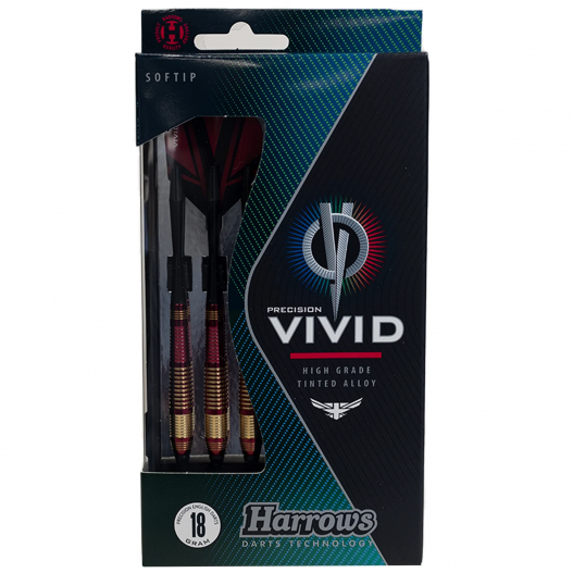 Fléchettes Harrows Vivid Rouge 18 GR – Pointe Nylon – Lot de 3-4