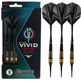 Fléchettes-Harrows-Vivid-18GR-pointe-nylon-Noir Fléchettes Harrows Vivid 18GR pointe nylon Noir