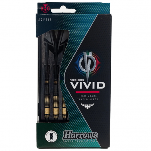 Fléchettes-Harrows-Vivid-18GR-pointe-nylon-Noir Fléchettes Harrows Vivid 18GR pointe nylon Noir