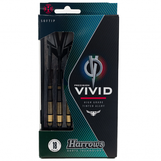 Fléchettes Harrows Vivid Noir 18 GR – Pointe Nylon – Lot de 3-4