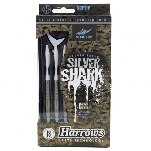 Fléchettes Harrows Silver Shark 18 GR Style A – Pointe Nylon – Lot de 3-4