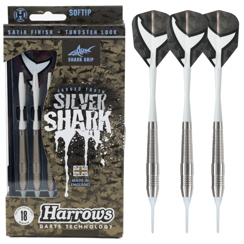 Fléchettes-Harrows-Silver-Shark-pointe-nylon-18GR-A Fléchettes Harrows Silver Shark 18 GR pointe nylon A